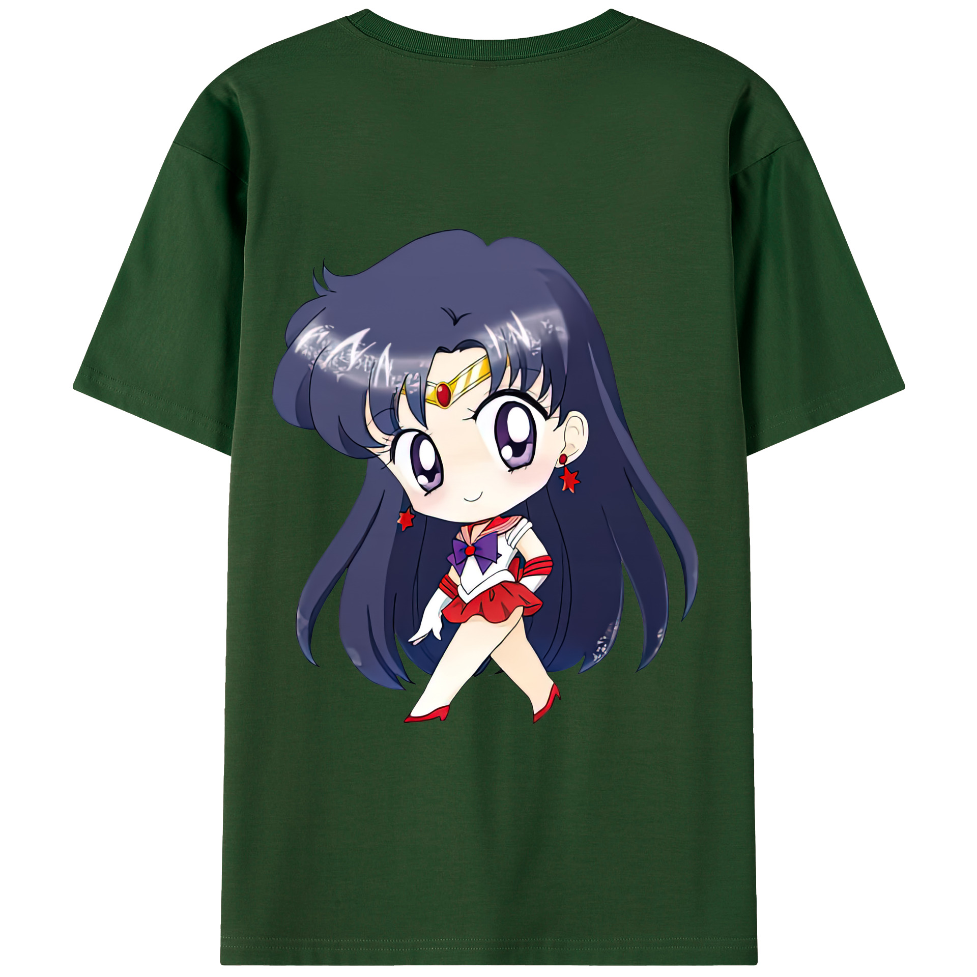 （画像用） 美少女戦士セーラームーン 火野レイ ひの レイ Sailor Moon Hino Rei （セーラーマーズ,Sailor Mars） 綿100％半袖Tシャツ（背面プリント）